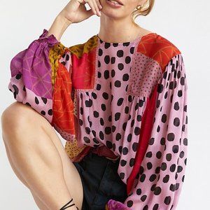 Blank London Miranda Peasant Blouse Size Large
